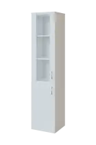 N 5 - 4DS kancelářská skříň, 1 dveře plné/1 dveře prosklené, 1800x400x400, levá, bílá